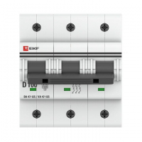 Выключатель автоматический модульный 3п C 100А 15кА ВА 47-125 PROxima EKF mcb47125-3-100C ТехноИмпульс