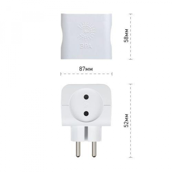 Разветвитель 4-м без заземл. 16А IP20 SP-4-W бел. Эра Б0005103 ТехноИмпульс