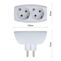 Разветвитель 2-м с заземл. 16А IP20 SP-2e-W защ. шторки бел. Эра C0045528 ТехноИмпульс