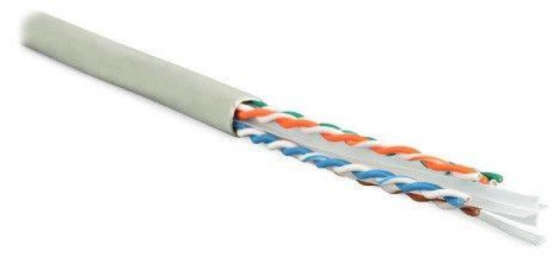 Кабель витая пара U/UTP кат.6 4х2х23AWG solid PVC UUTP4-C6-S23-IN-PVC-GY-305 сер. (м) Hyperline 42047 ТехноИмпульс