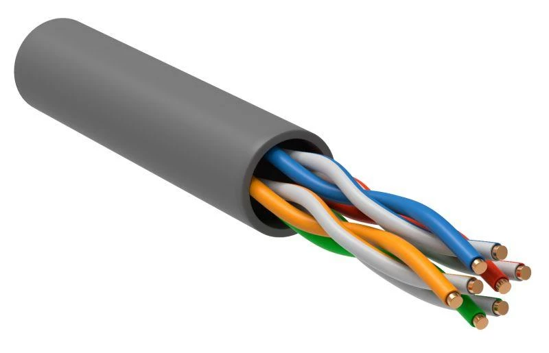 Кабель витая пара U/UTP кат.5E 4х2х24AWG solid PVC сер. (м) ITK LC1-C5E04-111 ТехноИмпульс