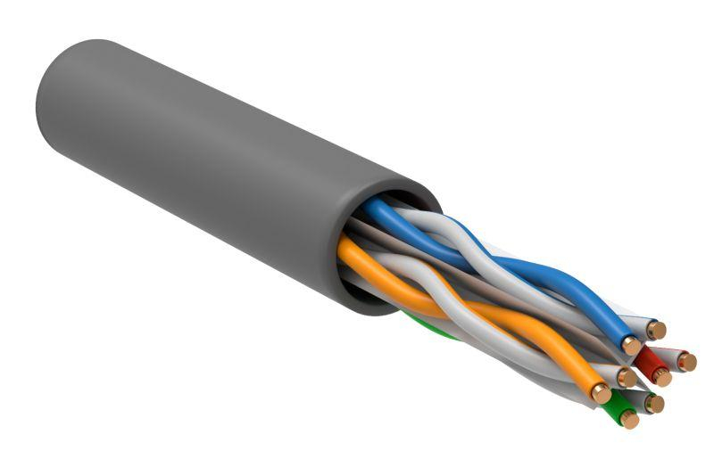 Кабель витая пара U/UTP кат.6 4х2х23AWG solid CU LSZH сер. (м) ITK LC1-C604-121 ТехноИмпульс