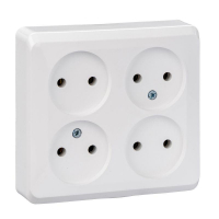 Розетка 4-м ОП Этюд 16А IP20 250В без заземл. без защ. шторок бел. SE PA16-205B ТехноИмпульс