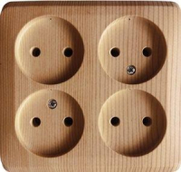 Розетка 4-м ОП Этюд 16А IP20 250В без заземл. без защ. шторок сосна SE PA16-205D ТехноИмпульс