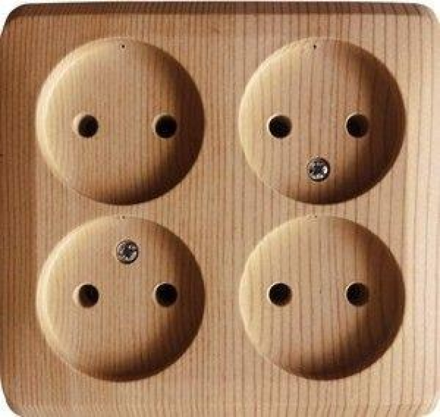 Розетка 4-м ОП Этюд 16А IP20 250В без заземл. без защ. шторок сосна SE PA16-205D ТехноИмпульс