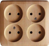 Розетка 4-м ОП Этюд 16А IP20 250В без заземл. без защ. шторок сосна SE PA16-205D ТехноИмпульс