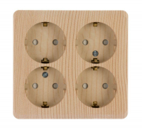 Розетка 4-м ОП Этюд 16А 250В с заземл. с заземл. защ. шторки сосна SE PA16-208D ТехноИмпульс