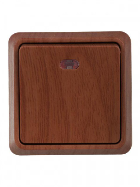 Выключатель 1-кл. ОП Октава 10А IP20 ВС20-1-1-ОД с индикацией дуб GENERICA EVO11-K04-10-DC ТехноИмпульс