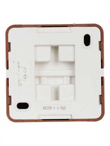 Выключатель 1-кл. ОП Октава 10А IP20 ВС20-1-1-ОД с индикацией дуб GENERICA EVO11-K04-10-DC ТехноИмпульс