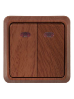 Выключатель 2-кл. ОП Октава 10А IP20 ВС20-2-1-ОД с индикацией дуб GENERICA EVO21-K04-10-DC ТехноИмпульс