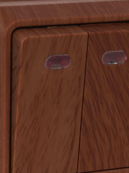 Выключатель 2-кл. ОП Октава 10А IP20 ВС20-2-1-ОД с индикацией дуб GENERICA EVO21-K04-10-DC ТехноИмпульс