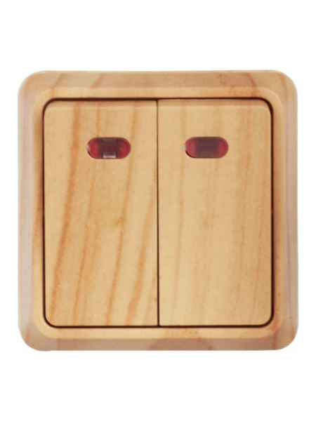 Выключатель 2-кл. ОП Октава 10А IP20 ВС20-2-1-ОС с индикацией сосна GENERICA EVO21-K03-10-DC ТехноИмпульс