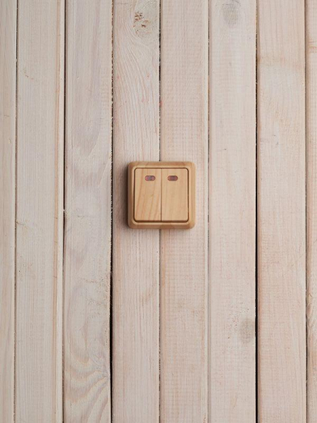 Выключатель 2-кл. ОП Октава 10А IP20 ВС20-2-1-ОС с индикацией сосна GENERICA EVO21-K03-10-DC ТехноИмпульс