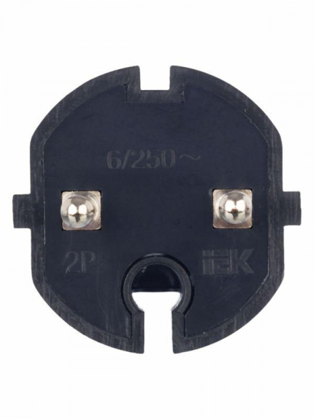 Вилка прямая ВПп20-02-Ст разборная без заземл. контакта 6А черн. IEK EVP20-06-01-K02 ТехноИмпульс