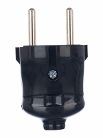 Вилка прямая ВПп20-02-Ст разборная без заземл. контакта 6А черн. IEK EVP20-06-01-K02 ТехноИмпульс