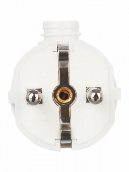 Вилка угловая ВПу11-01-Ст разборная с заземл. 16А бел. IEK EVP11-16-01-K01 ТехноИмпульс