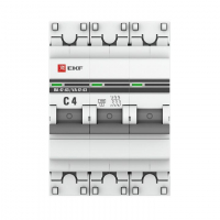 Выключатель автоматический модульный 3п C 4А 4.5кА ВА 47-63 PROxima EKF mcb4763-3-04C-pro ТехноИмпульс