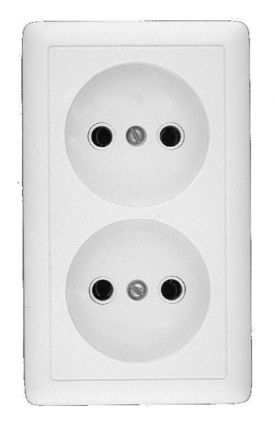 Розетка 2-м ОП Хит 16А IP20 250В без заземл. без защ. шторок бел. SE RA16-237-B ТехноИмпульс