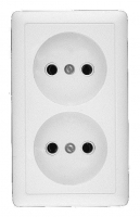 Розетка 2-м ОП Хит 16А IP20 250В без заземл. без защ. шторок бел. SE RA16-237-B ТехноИмпульс
