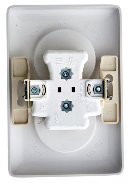 Розетка 2-м СП Хит 16А IP21 250В без заземл. без защ. шторок бел. SE RS16-235-B ТехноИмпульс