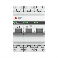 Выключатель автоматический модульный 3п D 6А 4.5кА ВА 47-63 PROxima EKF mcb4763-3-06D-pro ТехноИмпульс