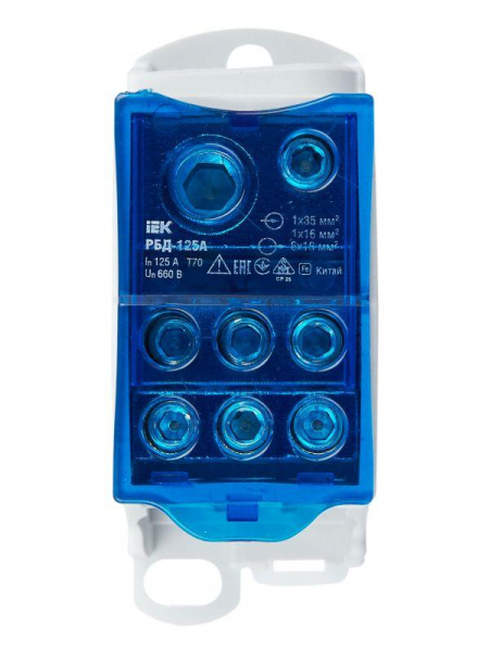 Блок распределительный на DIN-рейку РБД-125А IEK RBD-125 ТехноИмпульс