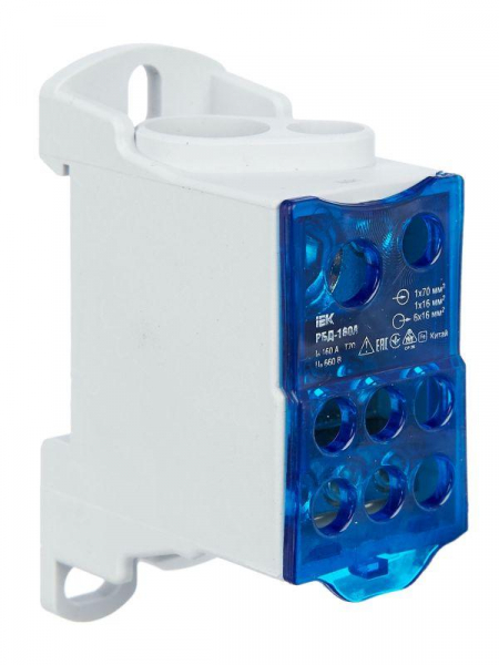 Блок распределительный на DIN-рейку РБД-160А IEK RBD-160 ТехноИмпульс