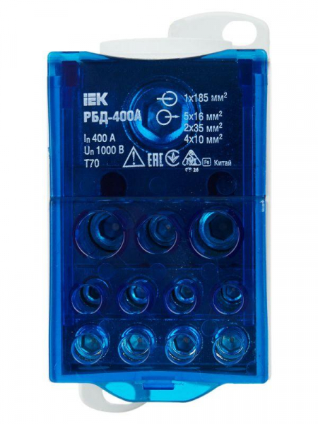 Блок распределительный на DIN-рейку РБД-400А IEK RBD-400 ТехноИмпульс