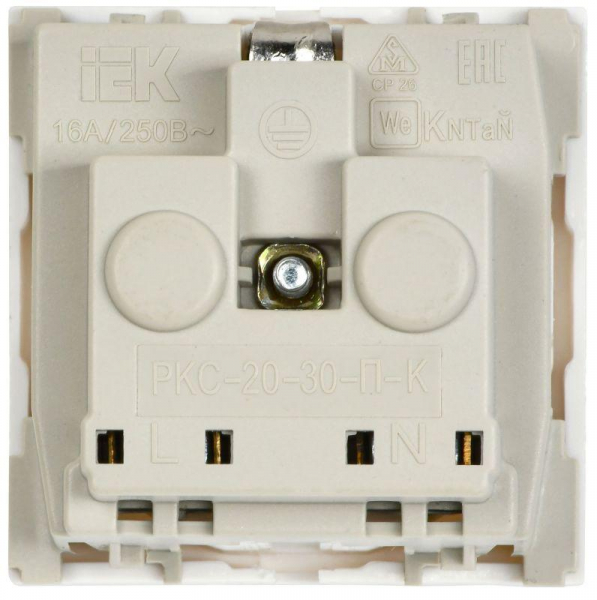 Розетка 1-м 2мод. РКС-20-30-П-К 45х45 с заземл. бел. PRIMER IEK CKK-40D-RSZB2-K01-K ТехноИмпульс