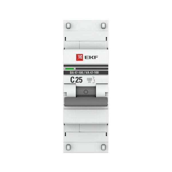 Выключатель автоматический модульный 1п C 25А 10кА ВА 47-100 PROxima EKF mcb47100-1-25C-pro ТехноИмпульс