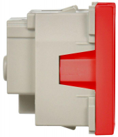 Розетка 1-м 2мод. РКС-20-32-П-К 45х45 с заземл. красн. PRIMER IEK CKK-40D-RSZK2-K04-K ТехноИмпульс