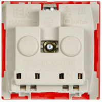 Розетка 1-м 2мод. РКС-20-32-П-К 45х45 с заземл. красн. PRIMER IEK CKK-40D-RSZK2-K04-K ТехноИмпульс