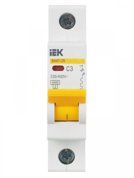 Выключатель автоматический модульный 1п C 3А 4.5кА ВА47-29 KARAT IEK MVA20-1-003-C ТехноИмпульс