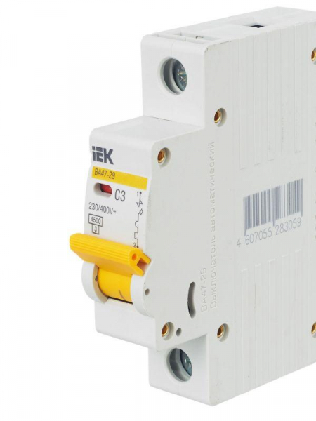 Выключатель автоматический модульный 1п C 3А 4.5кА ВА47-29 KARAT IEK MVA20-1-003-C ТехноИмпульс