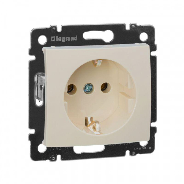 Розетка 1-м СП Valena 16А IP20 с заземл. на винтах механизм сл. кость IEK 774320 ТехноИмпульс