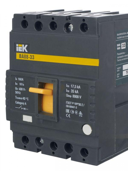 Выключатель автоматический 3п 160А 35кА ВА 88-33 KARAT IEK SVA20-3-0160 ТехноИмпульс