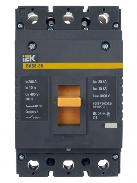 Выключатель автоматический 3п 200А 35кА ВА 88-35 KARAT IEK SVA30-3-0200 ТехноИмпульс