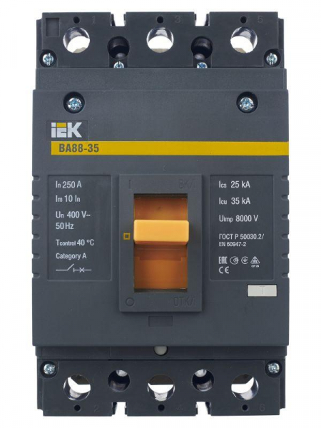 Выключатель автоматический 3п 250А 35кА ВА 88-35 KARAT IEK SVA30-3-0250 ТехноИмпульс