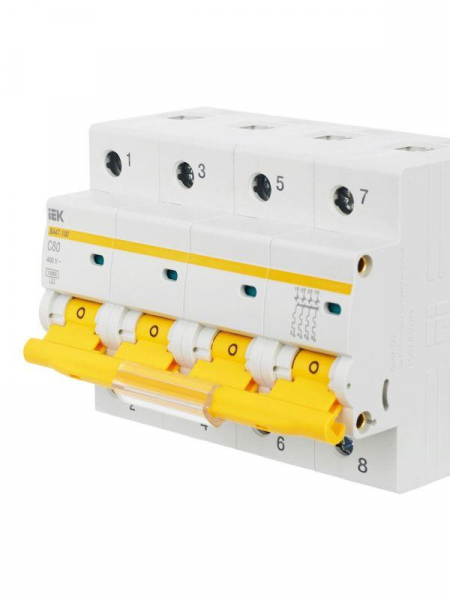 Выключатель автоматический модульный 4п C 80А 10кА ВА47-100 KARAT IEK MVA40-4-080-C ТехноИмпульс