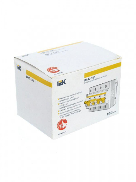 Выключатель автоматический модульный 4п C 80А 10кА ВА47-100 KARAT IEK MVA40-4-080-C ТехноИмпульс