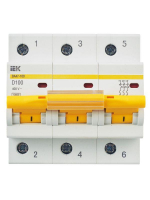 Выключатель автоматический модульный 3п D 100А 10кА ВА47-100 KARAT IEK MVA40-3-100-D ТехноИмпульс