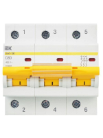 Выключатель автоматический модульный 3п D 80А 10кА ВА47-100 KARAT IEK MVA40-3-080-D ТехноИмпульс