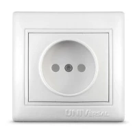 Розетка 1-м СП Севиль 16А IP20 без заземл. защ. шторки бел. UNIVersal С0047 ТехноИмпульс