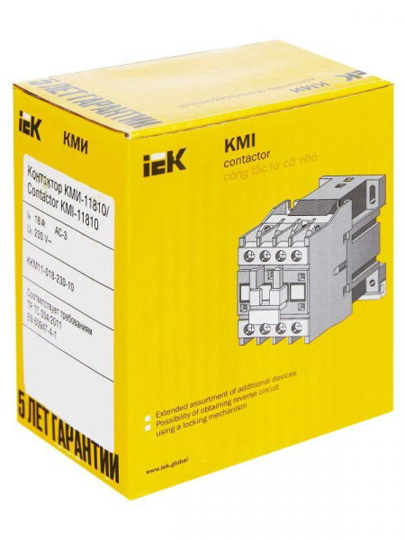 Контактор КМИ-11810 18А 230В/АС3 1НО KARAT IEK KKM11-018-230-10 ТехноИмпульс