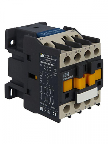 Контактор КМИ-11810 18А 230В/АС3 1НО KARAT IEK KKM11-018-230-10 ТехноИмпульс