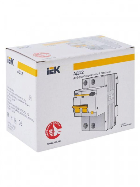 Выключатель автоматический дифференциального тока 2п C 50А 30мА тип AC 4.5кА АД-12 KARAT IEK MAD10-2-050-C-030 ТехноИмпульс