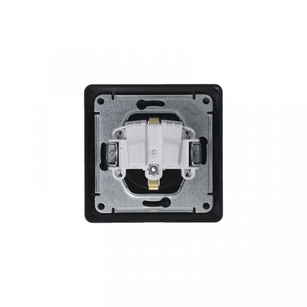 Розетка 1-м СП 1мод. Glossa 16А IP44 с заземл. защ. шторки с крышкой в сборе антрацит SE GSL000748 ТехноИмпульс