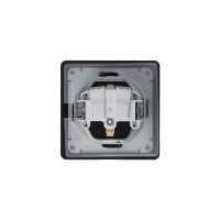 Розетка 1-м СП 1мод. Glossa 16А IP44 с заземл. защ. шторки с крышкой в сборе антрацит SE GSL000748 ТехноИмпульс