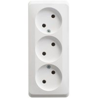 Розетка 3-м ОП Этюд 16А IP20 250В без заземл. без защ. шторок бел. SE PA16-009B ТехноИмпульс