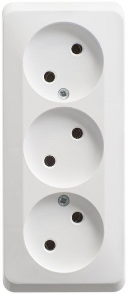 Розетка 3-м ОП Этюд 16А IP20 250В без заземл. без защ. шторок бел. SE PA16-009B ТехноИмпульс